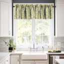 Vintage Floral Window Valance Curtain, William Morris Retro Pomegranate Boho Flower Botanical Plant Window Treatment Valances for Kitchen Living Room Caf Dcor 54'x18', 1 Panel