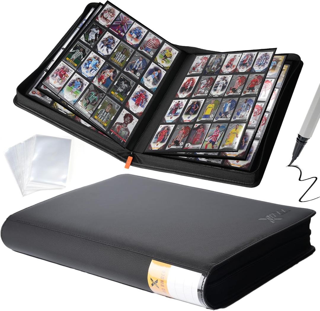 Premium 20-Pocket Sports Trading Card Binder with 100 Card Sleeves
