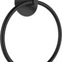 SetSail Adhesive Towel Holder for Bathroom Wall Matte Black Hand Towel Ring Stainless Steel Towel Hanger for Bathroom, Kitchen (1 Pack)