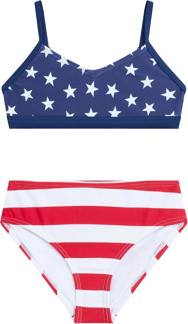 Kanu Surf Girls' Willow V-Neck Bikini Beach Sport 2-Piece Swimsuits, Size 16