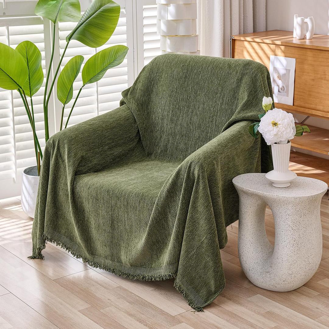 Erke Small Chair Recliner Cover Sheet Blanket, Machine Washable Non Slip Chenille Armchair Throw Cushion Slipcover for Pets, Bed Slip Covers Furniture Decor Protector