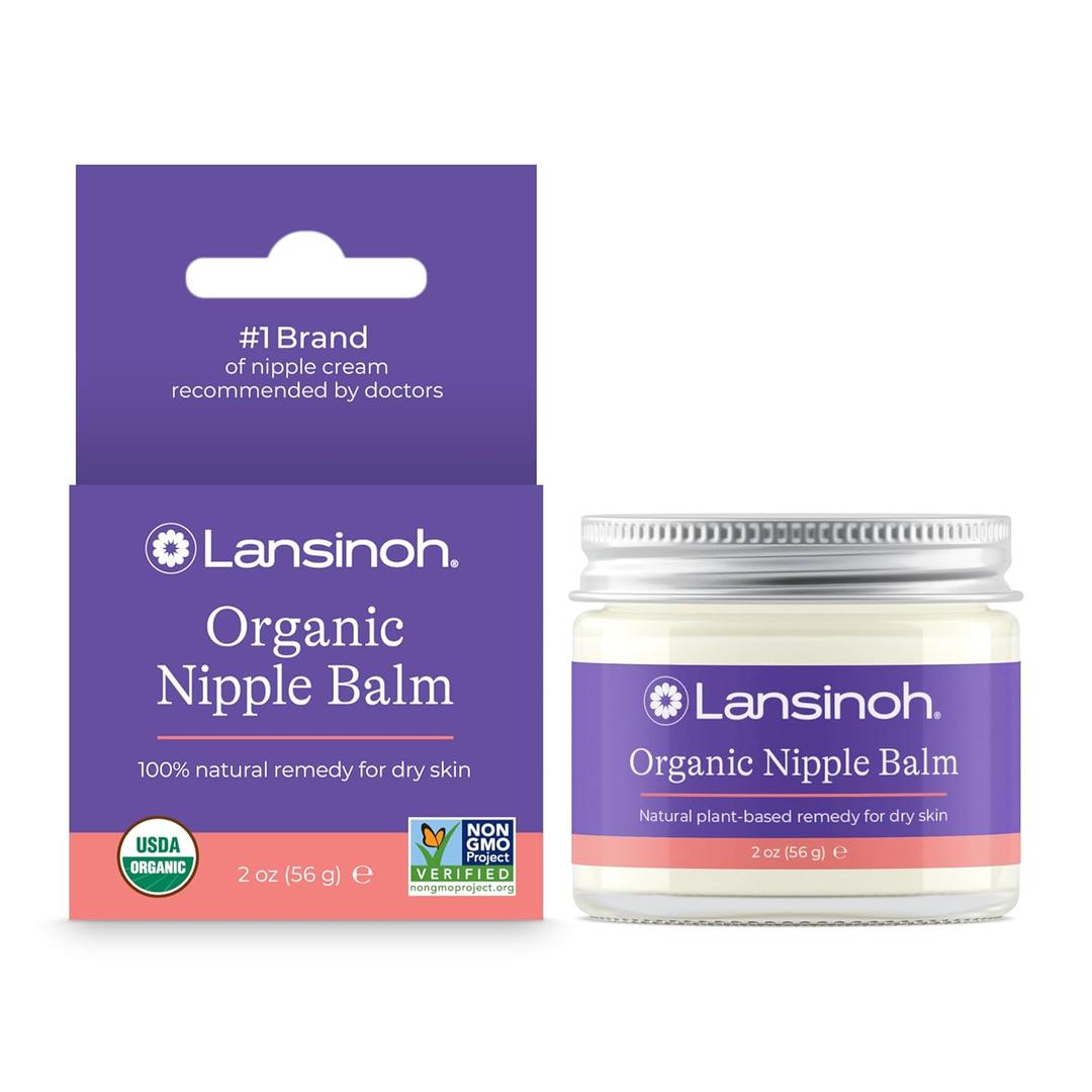 Lansinoh Organic Nipple Butter, Nipple Cream Safe for Breastfeeding Baby, Postpartum Essentials for Mom, 2 Ounces