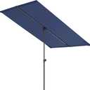 HOMSHADE 6x4ft Outdoor Balcony Umbrella - Flat Porch Pool Patio Umbrella Rectangular Canopy Shade UPF50+ UV Protection 360 Rotating & Tilting All Angles Applicable (Navy Blue, No Base)