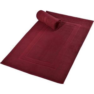 GLAMBURG Premium Cotton 20x32 inch 2-Pack Bath Mats - 100% Ringspun Cotton - Luxury Hotel & Spa Quality - 800 GSM - Durable Soft Highly Absorbent - Machine Washable - Burgundy