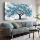 JuhaiArt Teal Wall Art Blue Wall Decoration for Living Room, 59"L x 29"W