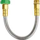 SKYWARD 304 Stainless Steel Short Garden Hose 1 ft with Female to Male Metal Connector, Anti-Leakage, Flexible & Lightweight Kink Free Water Hose, Easy to Use & Store (1ft)