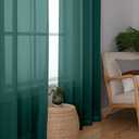 Aiyufeng Hunter Green Sheer Curtain Drapes 84 Inch Length 2 Panels for Living Room, Light Filtering Voile Green Drapes for Bedroom, Patio, Sliding Door, Each 40" W x 84" L
