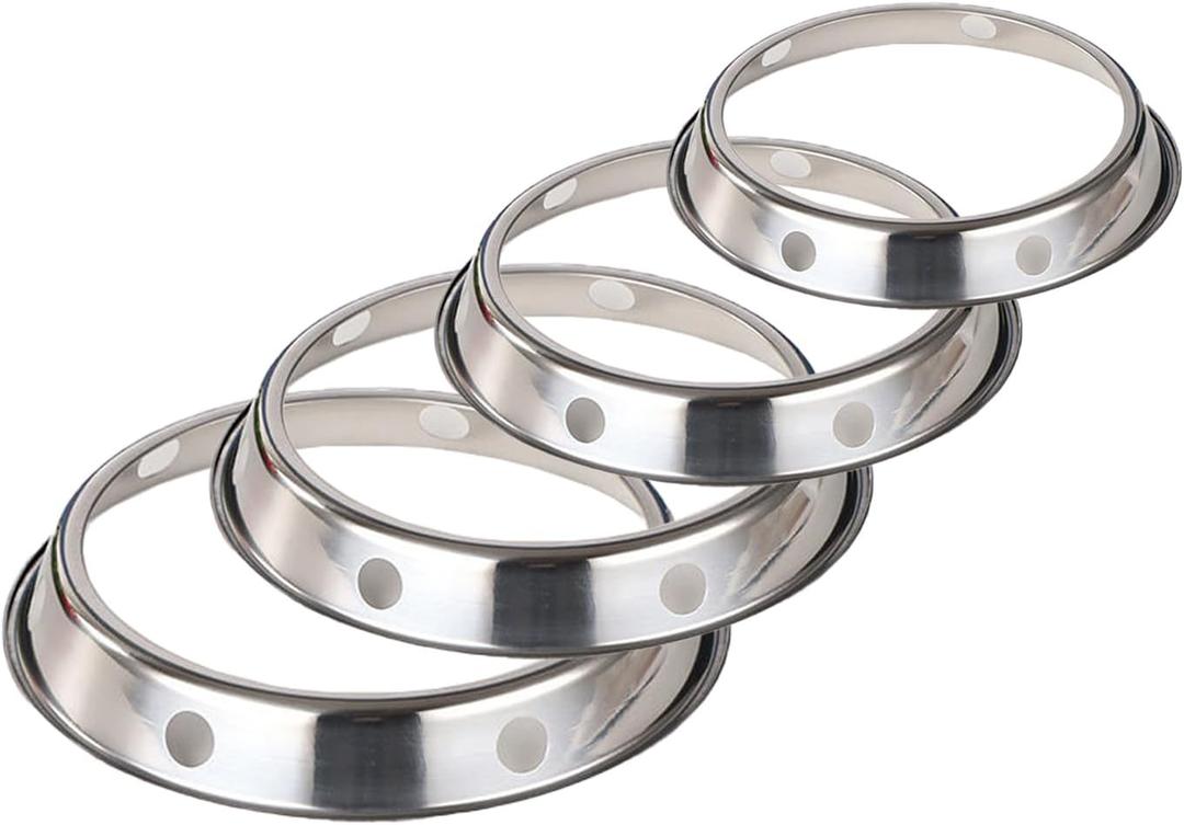 Universal Wok Ring Stand - Sturdy Stainless Steel Support for Woks, Fits Most Home Kitchens & Restaurants,4 Sizes 4-Pack