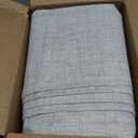 INOVADAY 100% Blackout Curtains for Bedroom, Black Out Curtains 84 Inch Long, Clip Rings Linen Blackout Drapes, Thermal Insulated Room Darkening for Living Room, 2 Panels - Beige,W50xL84