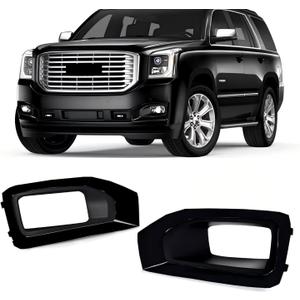 1 Pair Front Driving Fog Light Bezel Cover for GMC YUKON XL DENALI SLE SLT 2015-2020 Replaces 2936426, GM1038187, 22936427, GM1039187 (Black)