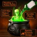 KYWYOYOU 2025 Halloween Decorations Indoor  Floating Potion Bottles with LED Mist Maker, Black Skull Pot Diffuser for Spooky Indoor Party Table & Home Decor