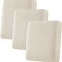 H.VERSAILTEX Super Stretch Individual Seat Cushion Cover Sofa Covers Couch Cushion Covers Slipcover Sets Thick Jacquard Textured Twill Fabric (3 Piece Sofa Cushion Covers, Natural)