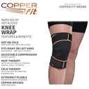 Copper Fit unisex adult Rapid Relief Knee Wrap with Hold/Cold Therapy Abdominal Support, Black, Adjustable