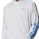 Columbia Mens Terminal Tackkle-Hoodie (Large Tall, Cool Grey/Vivid Blue Logo),Cool Grey