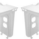 suptek Large Wall Outlet Shelf 2 Pack,Home Wall Shelf Organizer for Outlets,for Bathroom Kitchen,Bedrooms,Ideal for Cell Phone Speaker up to 20lbs,Cable Management and Detachable Hooks,Black(S3XLW2) (White)