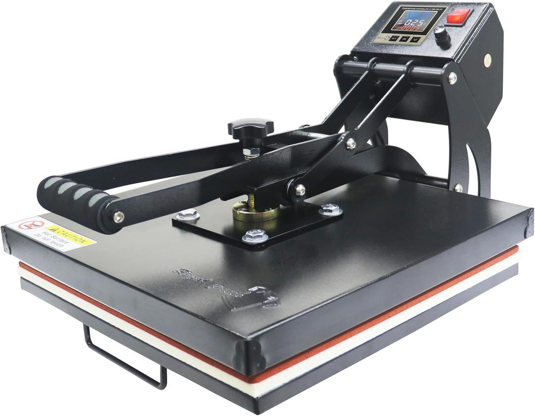 RoyalPress 15" x 15" Color LED Industrial-Quality Digital Sublimation Heat Transfer Machine T-Shirt Heat Press Machine, 15" x 15", Black