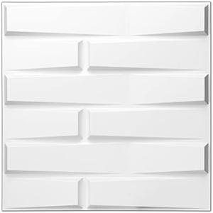 Art3d Decorative 3D PVC Wall Panel for Interior Décor, 12-Pack 19.7 x 19.7 in. White