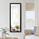 NeuType Wall-Mounted Mirror 43"x16" Rectangular Mirror Hanging or Leaning Against Wall Best for Bedroom Living Room Dressing Mirror Polystyrene Frame,Origin Black(No Stand)