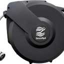 Retractable Garden Hose Reel, 5/8 in x 100ft, Heavy-Duty Aluminum Mount, Auto Rewind, Slow Retract, 180 Swivel, Any Length Lock, 10-Pattern Nozzle
