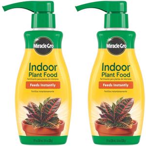 Miracle-Gro Indoor Plant Food, Liquid Plant Food for Houseplants, Snake Plants, Peace Lilies, Flowers, Vegetables, Herbs and More, 8 oz., 2-Pack