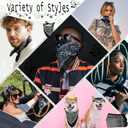 ILHSTY 32 Pcs Women Men Paisley Bandanas Bulk Unisex Cowboy Bandanas Head Scarf Necktie Face Cover Neon Party Supplies (Black)