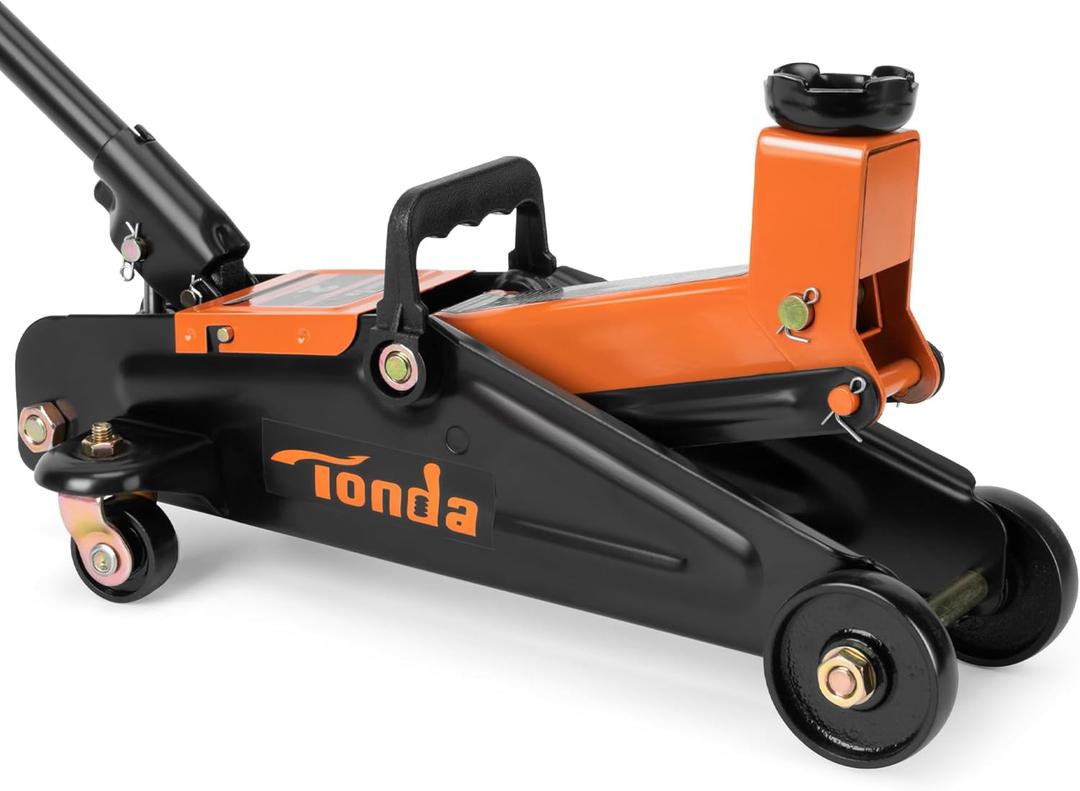 Tonda Floor Jack, Hydraulic Portable Car Jack, 2 Ton (3,800 lb) Capacity, Black