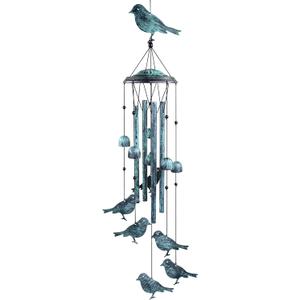 Monsiter QE Bird Wind Chimes for Outside, Outdoors Wind Chimes with 4 Large Aluminum Tubes & S Hook - Outdoor Clearance Hanging Decor for Garden, Patio, Backyard or Porch