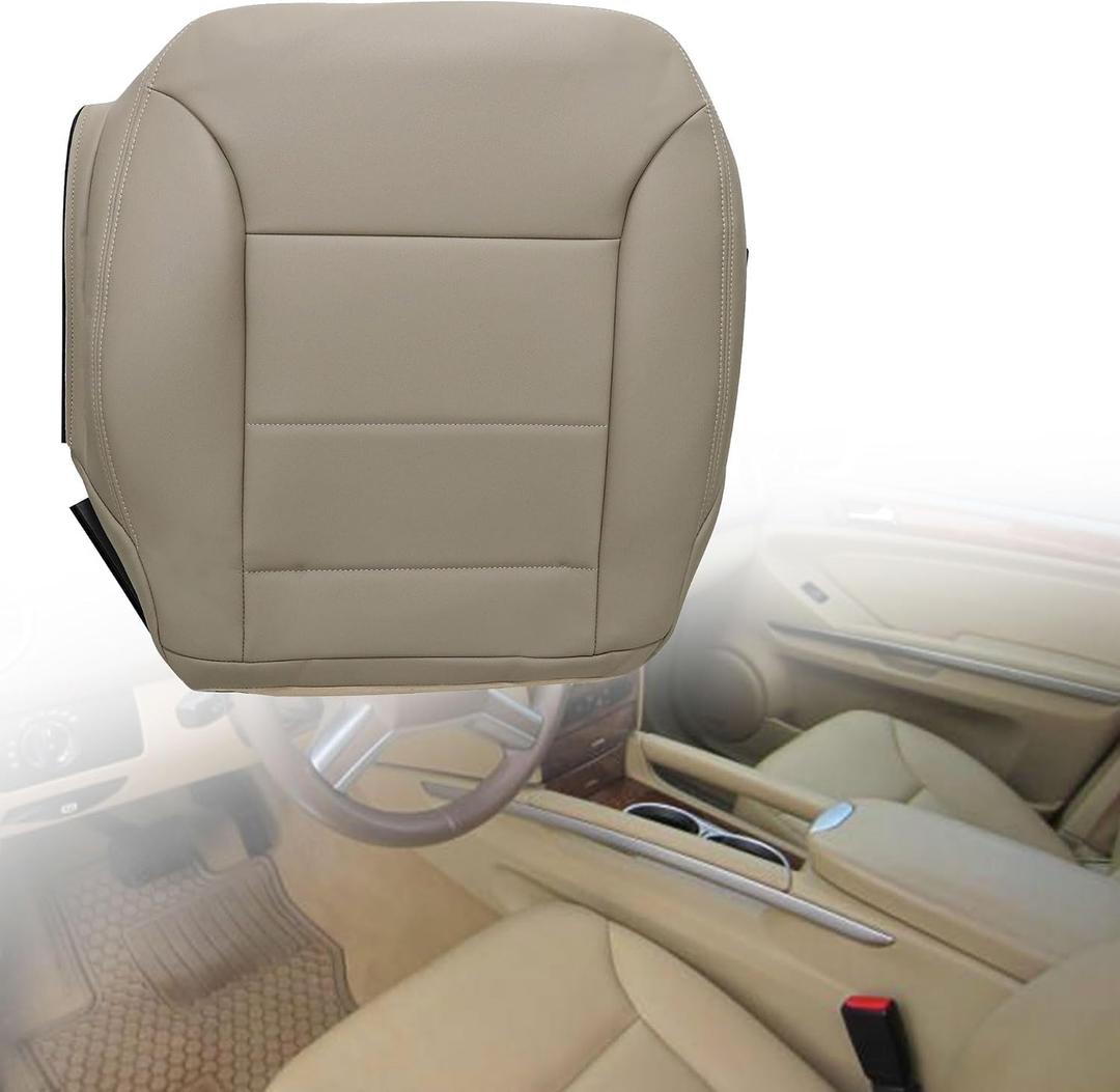 GXARTS Front Driver Side Bottom Replacement Leather Seat Cover Tan Compatible with Mercedes-Benz ML320 ML350 ML450 ML500 ML550 2009 2010 2011 2012 2013 Compatible with Mercedes-Benz R350 2013 2011