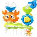 Baby Bath Toys for Kids Ages 1-3, Crab Bathtub Water Toys for Toddler 2-4, Mold Free Bath Toys W/ Suction Cup for Babies 6-12 Months Boys Girls Infant Gifts (Orange)
