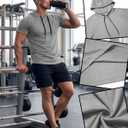 August Alley 5 Pack Mens Big and Tall Hoodies | Short Sleeve, Sweatshirt Style, Loose Fit, Workout Tops, Casual Pullover, Summer Wear, Soft, Lightweight, Comfy, Everyday