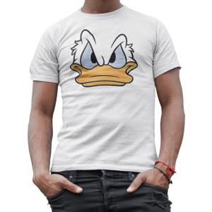 Disney Donald Duck Angry Grumpy This is My Happy Face T-Shirt (Premium White, Large)