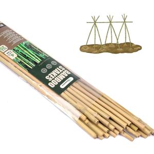 Cambaverd Bamboo Stakes 4ft Natural Plant Stakes for Tomatoes, Beans, Climbing Plants Support - 25 Pack Bamboo Sticks for Plants