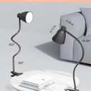 BOHON Desk Lamp 5 Color Modes 10 Brightness Dimmer Reading Light 10W 38 LED Clamp Lamp with Auto Off Timer 360 Flexible Neck Clip on Light for Bed Bedside, AC Adapter Include
