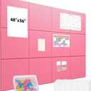 12Pcs Felt Bulletin Board, Upgraded Felt Wall Tiles with 48 Removable Adhesive Tabs & 30 Push Pins, Large Cork Boards for Walls, Perfect for Home, Office, School, DIY Vision Board