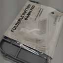 Faucet Mat for Kitchen Sink, 17.7"X5.5" Silicone Sink Splash Guard with Soap Holder, Snap-On Design & 7slope Fast Drain, Folding Sink Faucet Mat for Universal Kitchen Bathroom SinkGrey (Gray)