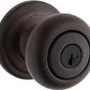Kwikset Hancock Entry Door Knob with Lock and Key, Secure Keyed Handle Exterior, Front Entrance and Bedroom, Venetian Bronze, Pick Resistant SmartKey Rekey Security and Microban
