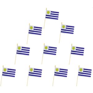 10 Pack Uruguay Flags -UY Handheld Flag- 5x8 in, Uruguayans Mini Flag. Suitable For Party Decorations, Store Displays, Bar Decorations And National Day Parades.