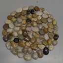 River Rock Stepping Stones Outdoor for Garden Walkway, 10 inch Diameter 6 Pcs Round Shape Paver Step Stones Polished Pebble River Stone Mat for Yard Lawn Patio Pathway Walk Way - Multi-Color