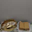 Chafing Dish Buffet Set 4 Pack, 5QT Gold Round Chafing Dishes for Buffet, High Grade Chafers and Buffet Warmers Sets with Glass Lid, Rolled-Edge Food Warmers for Parties, Weddings, Catering