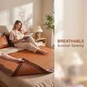 Natural Cool PE Rattan Woven Cooling Mat, Breathable Summer Bed Sheet for Queen Size Bed, Foldable Tatami Floor Pad, Easy to Clean & Durable for Bedroom, Living Room, Guest Room,Brown (60 * 80inch)