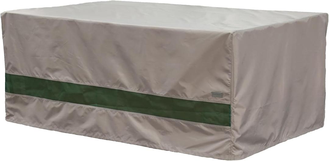 Waterproof Rectangular Patio Table and Chair Cover Beige Green 78" L X 62" D X 28" H Outdoor General Purpose Furniture Covers Patio Furniture Set Cover