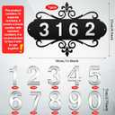 House Address Plaques Metal Address Sign Outside House Number Mailbox Number Sign for House Home Hotel Office Garden Decorative Wall Plaque(13.8 inch,Delicate Style)
