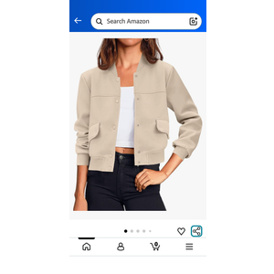 Tankaneo Womens Cropped Bomber Jackets Casual Button Down Long Sleeve Stand Collar Varsity Shacket Coats size XL