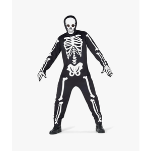 Morph Men's Skeleton Costume, Adult Suit Outfit for Halloween Large