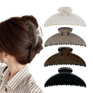 Hair Claw Clip for Women, 5 Inch Large Nonslip Claw Clip, Strong Hold for Medium Hair, Comfortable No-Pull, For Half-Up & French Twist, Fashion Hair Accessory Gift (Neutral Dark Tones Set)