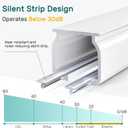 Ceiling Curtain Track System with Wall Mount, Silent Curtain Rail for Room Divider with Three Types of Hooks, 9ft - 12ft, White