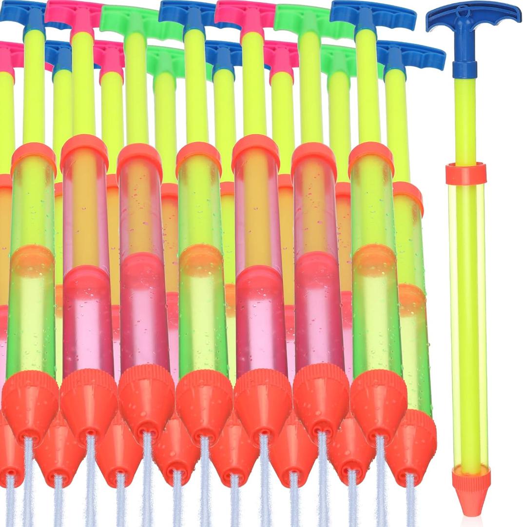 Deekin 36 Pcs Water Gun Pool Plastic Gun with Scale for Swimming, Beach, Water Park, Garden, Indoor and Outdoor(17.3 Inch,Bright Colors)