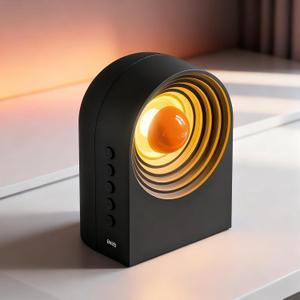 Decorative Night Light with Bluetooth Speaker | Cute Desktop Decor, Portable & Rechargeable, 4 Color Modes + White Noise | Ideal Gift for Home, Office, Travel |Black