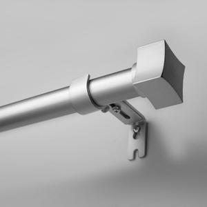 16-48" Curtain Rods with Unique Square Design Ends, 1 inch Heavy Duty Adjustable Curtain Rods for Windows, Silver