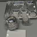 20 Pcs Stainless Steel Plates Bowls Cups Spoons Forks 304 Stainless Steel Dinnerware Set Divided Plates Dinner Tray for Home Kitchen Restaurant(6 Compartment)